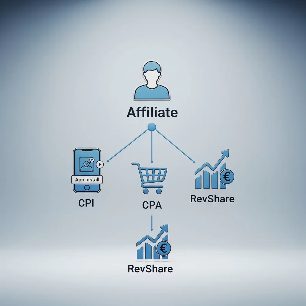 mobile app affiliate-payout models cpi cpa revshare