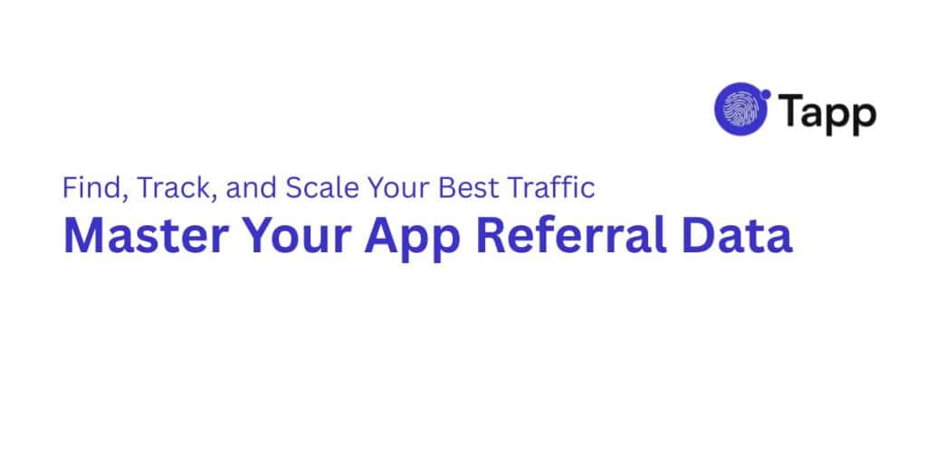 A digital dashboard showing app referral data and traffic growth charts.